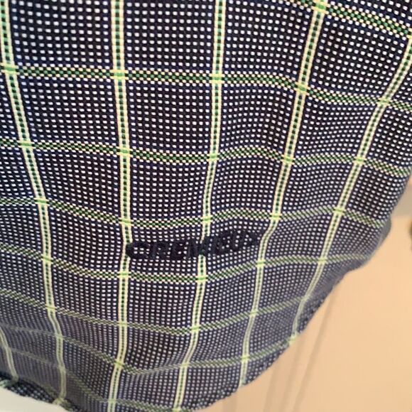 Daniel Cremieux navy blue & light green checked long sleeved button down shirt - Picture 4 of 8